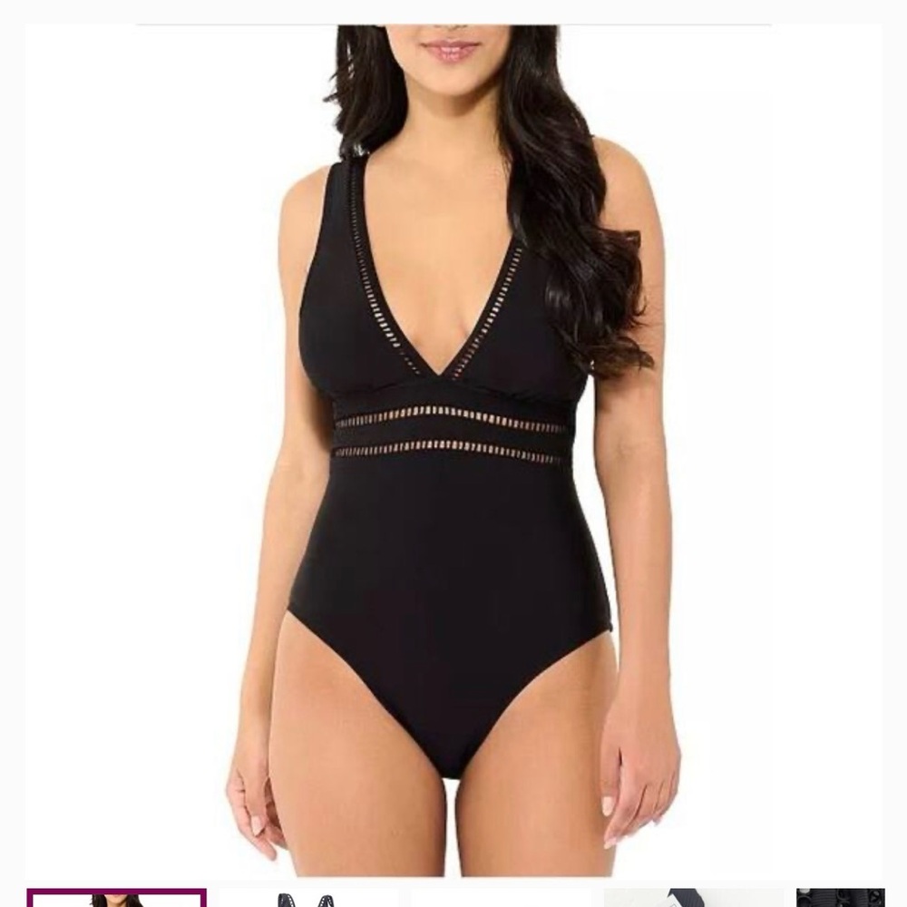 BECCA Black V-Neck One-Piece NWT size Small